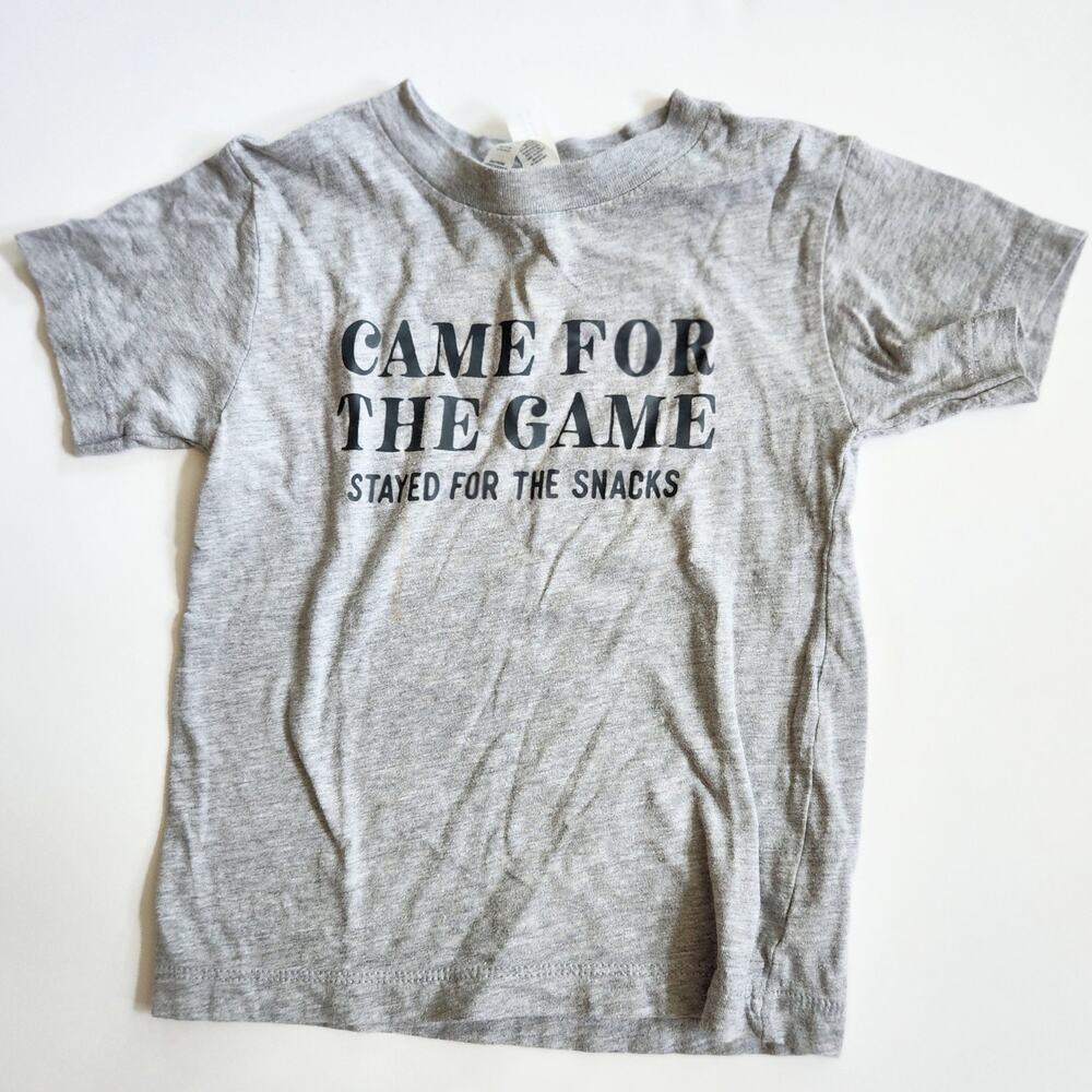 Bella + Canvas Kids Came for the Game Stayed for the Snacks Toddler Tee Size 2T